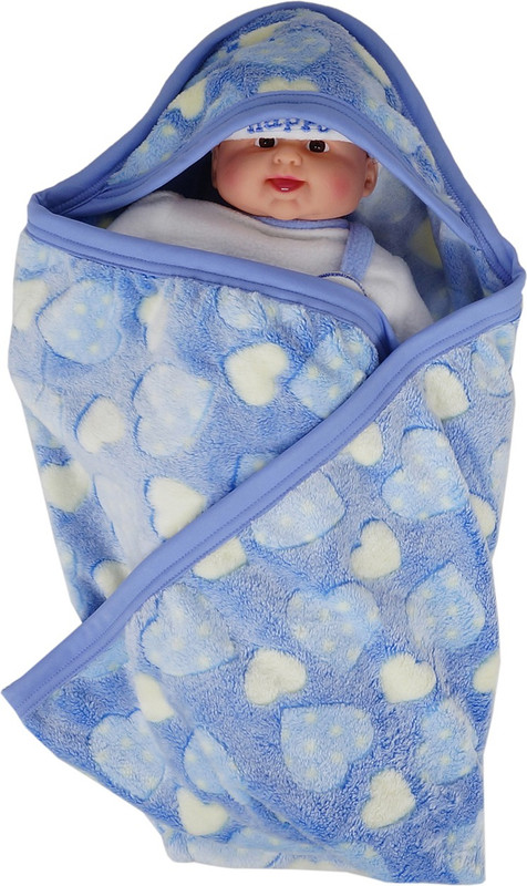 Aarushi Printed Crib Crib Baby Blanket(Cotton, Blue) Aarushi Printed Crib Crib Baby Blanket(Cotton, Blue)