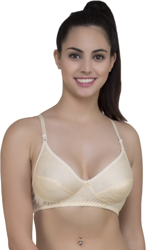 Yes Beauty bynon-padded Zig Zag Plating Women Full Coverage Non Padded Bra(Beige)