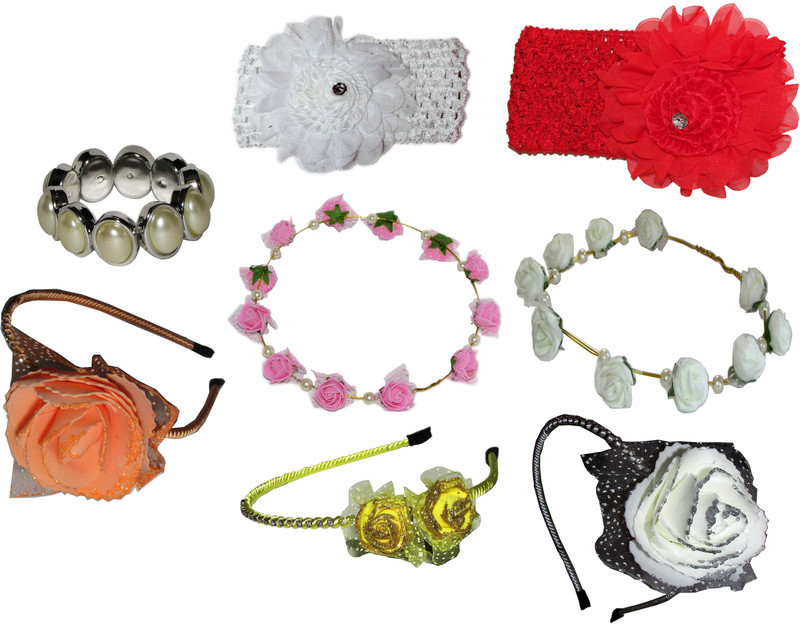 koki Combo of Multi Color Floral Hairbands Hair Accessory Set(Multicolor)