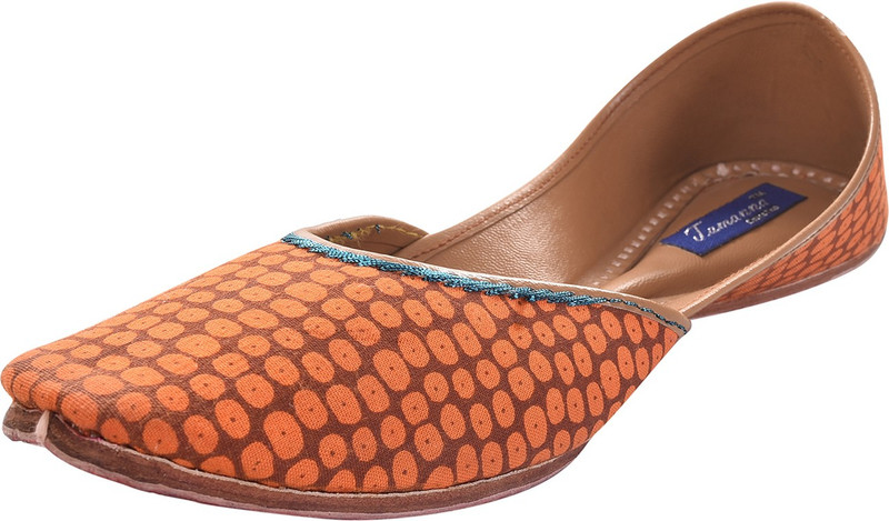 Tamanna Punjabi Traditional Ethnic Jutis For Women(Brown, Orange)