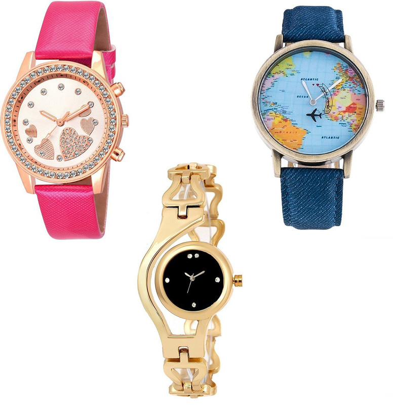 Buy keepkart PINK Blue Golden Chain 3 Pic Combo For Woman And