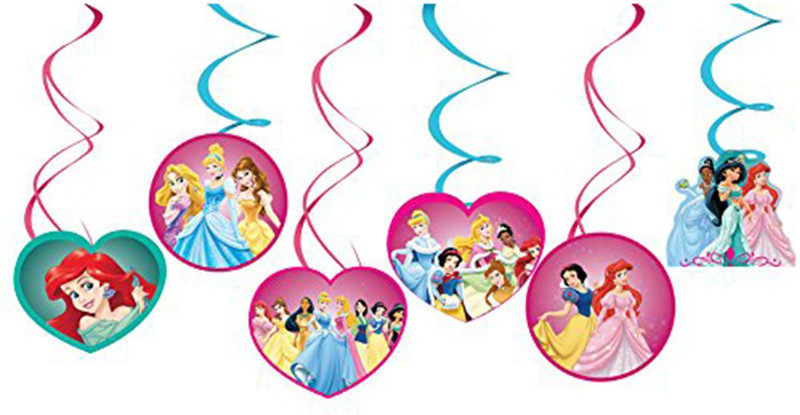 PARTY PROPZ Multicolor SWIRLS HANGING SET OF 6/ PRINCESS BIRTHDAY DECORATION/ PRINCESS PARTY SUPPLIES - 6 g PARTY PROPZ Multicolor SWIRLS HANGING SET OF 6/ PRINCESS BIRTHDAY DECORATION/ PRINCESS PARTY SUPPLIES - 6 g