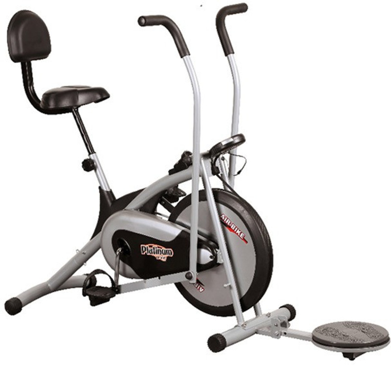 Body Gym Air Bike Platinum Dx With Backrest & Twister Indoor Cycles Exercise Bike(Black, Grey)