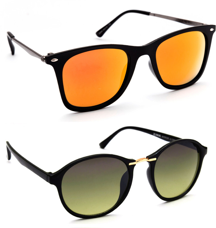TheWhoop Round Sunglasses(Orange, Green)