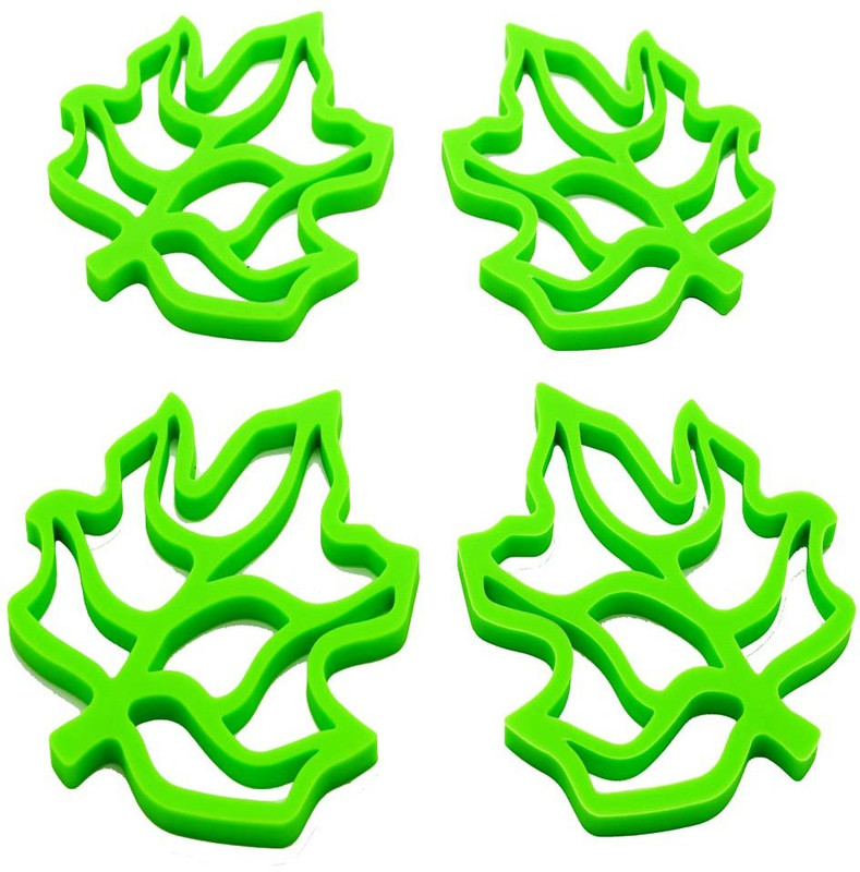 snyter Cut Corner Pack of 4 Table Placemat(Light Green, Silicone)