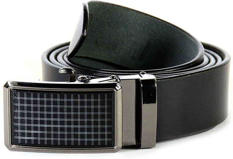 SOMABAZAR Men Party Black Genuine Leather Belt SOMABAZAR Men Party Black Genuine Leather Belt