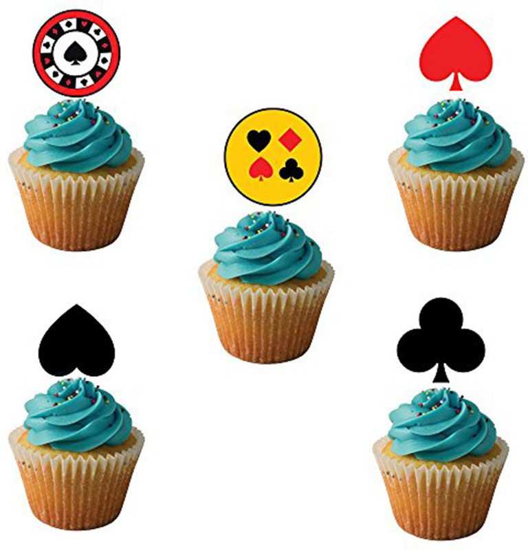 PARTY PROPZ Multicolor CUP CAKE TOPPER SET OF 14/ CASINO BIRTHDAY DECORATION/ CASINO PARTY SUPPLIES - 14 g PARTY PROPZ Multicolor CUP CAKE TOPPER SET OF 14/ CASINO BIRTHDAY DECORATION/ CASINO PARTY SUPPLIES - 14 g