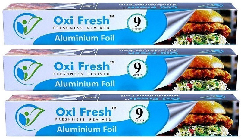oxi fresh 9 Metre X 3 (Super Saver Pack) Aluminium Foil(Pack of 3, 27 m)
