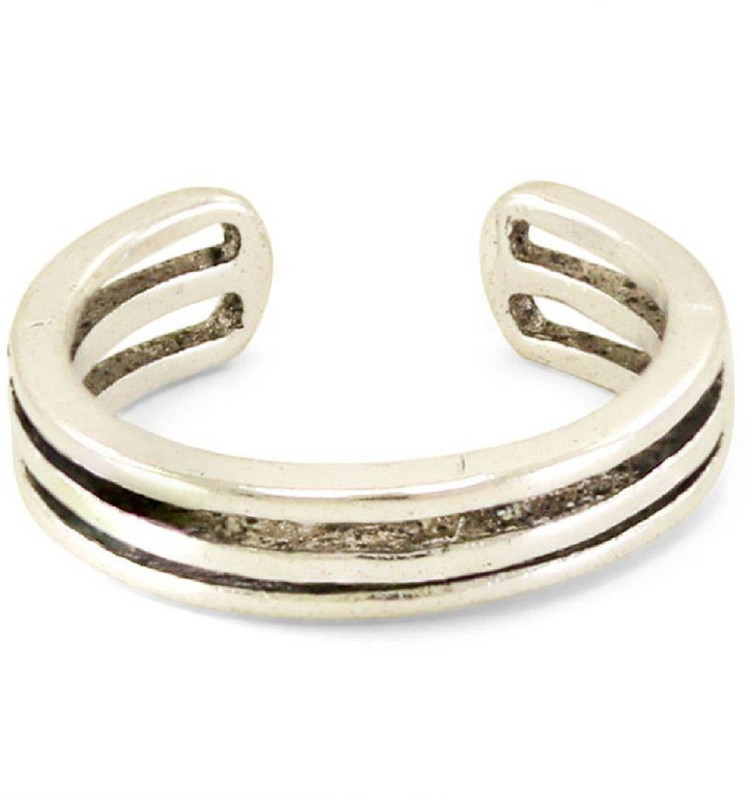 silverstoli Classics White Color Crystal New Simple Party Wear For Women's Alloy Platinum Plated Toe Ring