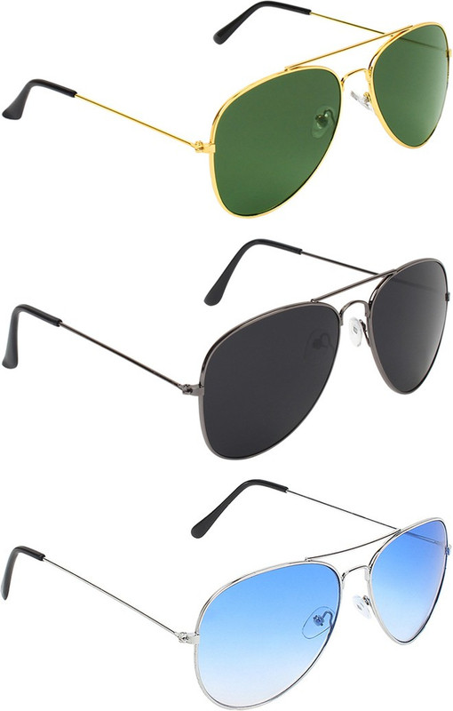Abner Aviator, Aviator, Aviator Sunglasses(Green, Black, Blue) Abner Aviator, Aviator, Aviator Sunglasses(Green, Black, Blue)