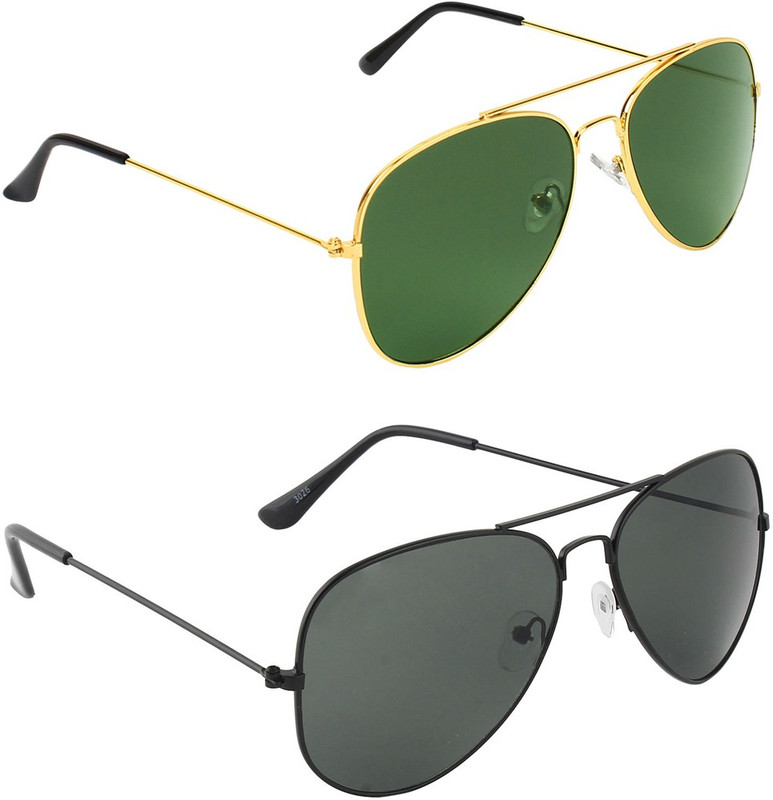 Abner Aviator, Aviator Sunglasses(Green, Black) Abner Aviator, Aviator Sunglasses(Green, Black)