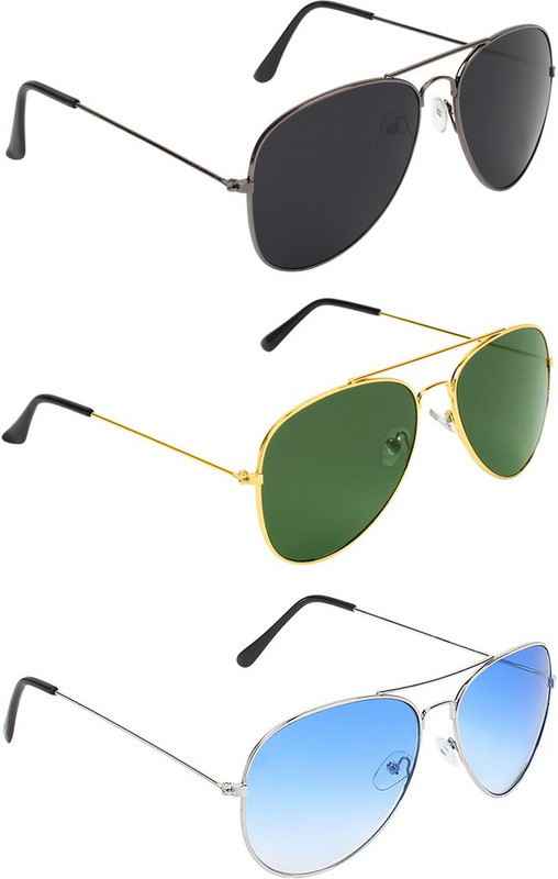 Abner Aviator, Aviator, Aviator Sunglasses(Black, Green, Blue) Abner Aviator, Aviator, Aviator Sunglasses(Black, Green, Blue)
