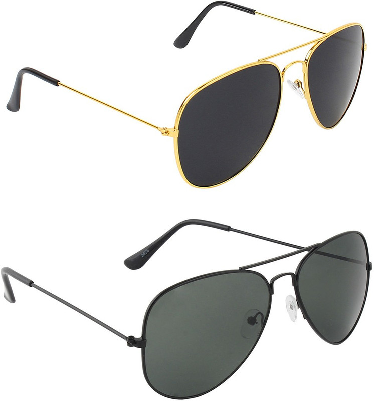 Abner Aviator, Aviator Sunglasses(Black, Black) Abner Aviator, Aviator Sunglasses(Black, Black)