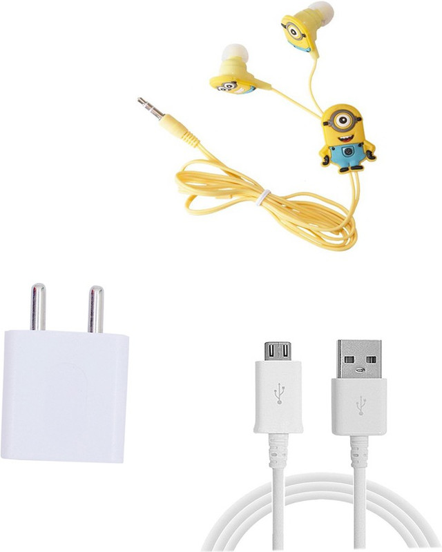 TROST Wall Charger Accessory Combo for Samsung J6 2018(White)