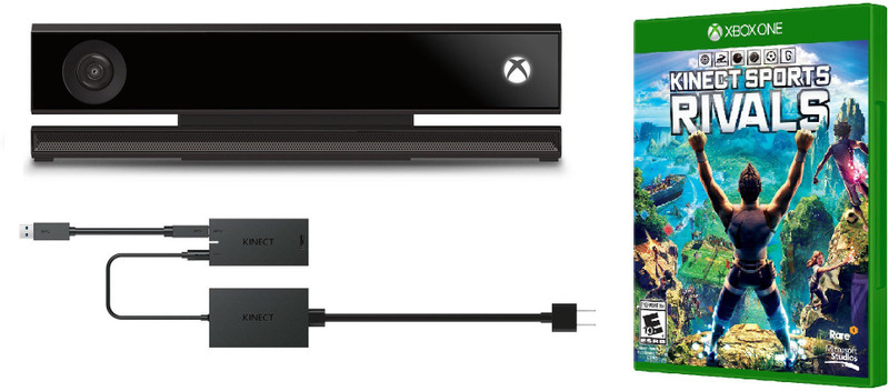 Microsoft Xbox One Kinect Sensor with Kinect Sports Rivals Game + Adapter Motion Controller(Black, For Xbox One) Microsoft Xbox One Kinect Sensor with Kinect Sports Rivals Game + Adapter Motion Controller(Black, For Xbox One)