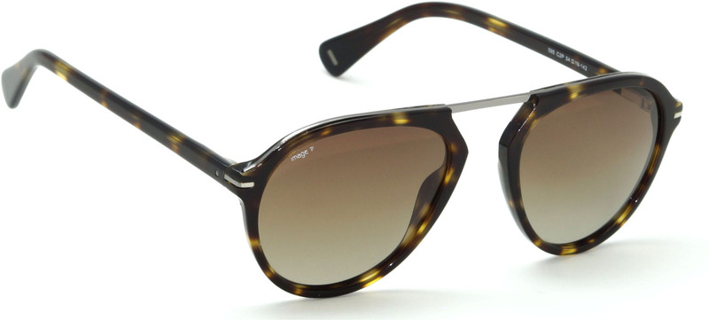 Image Aviator, Round Sunglasses(Brown)