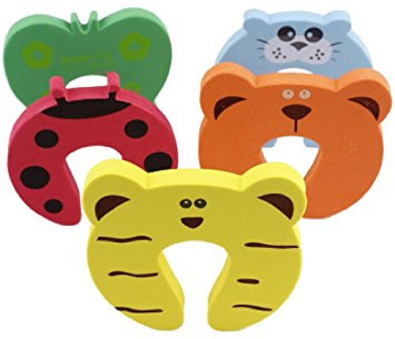 Royalkart 10 pcs Door pinch Finger Guard Stopper Cute finger Pinch guard(Multicolor)