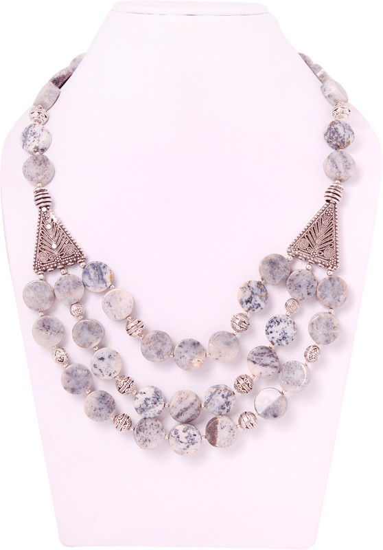 acclare Dendritic Semi Precious Opal Stone Necklace