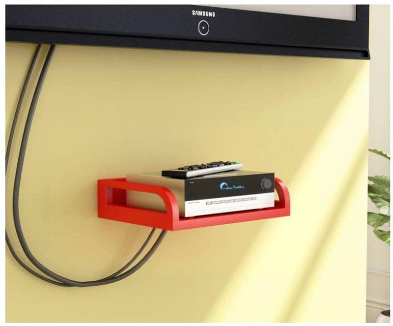 Ruby Perl Wall Self Set-up Box Stand Wooden, MDF Wall Shelf(Number of Shelves - 1, Red, Multicolor)