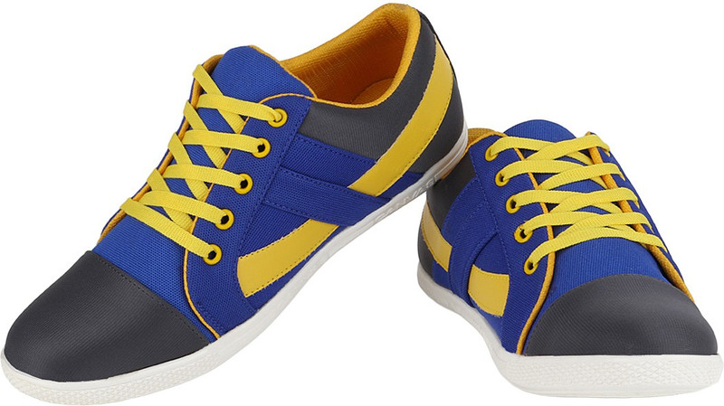 Alexus Plain casual shoe For Men(Blue, Yellow) Alexus Plain casual shoe For Men(Blue, Yellow)