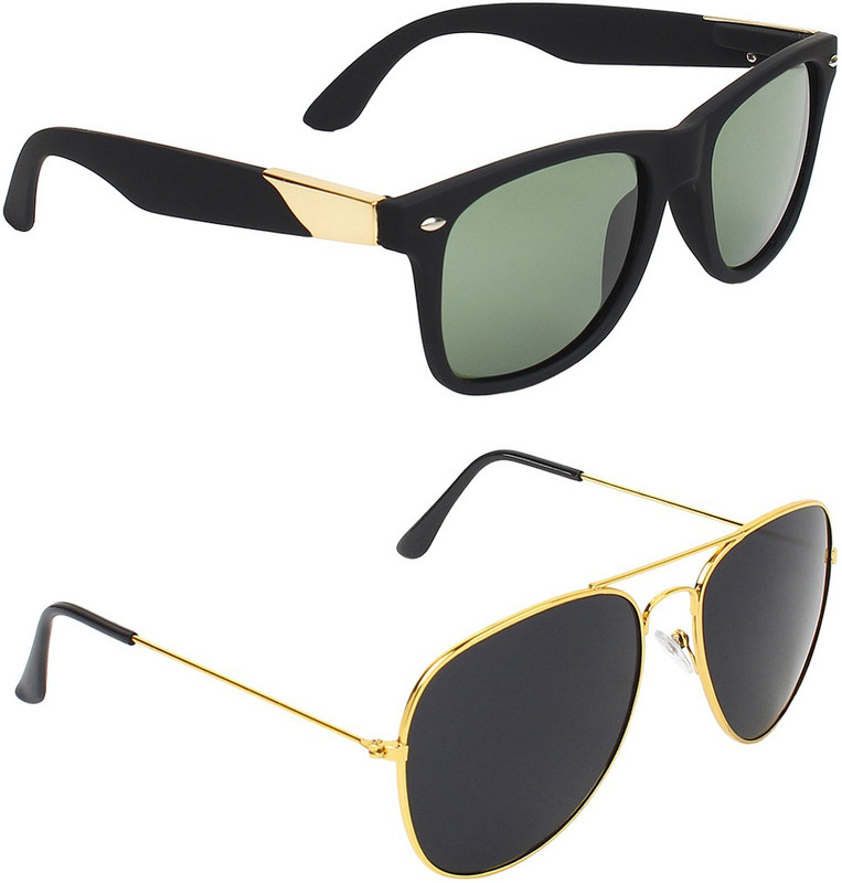 Abner Wayfarer, Aviator Sunglasses(Green, Black) Abner Wayfarer, Aviator Sunglasses(Green, Black)