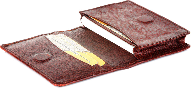 umda Men Brown Genuine Leather Card Holder(4 Card Slots)