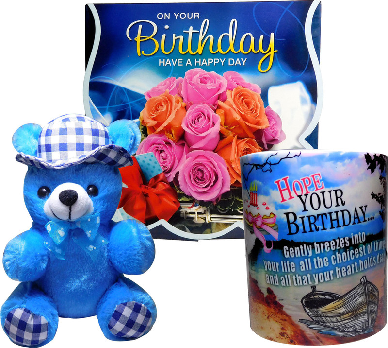 Siddhi Gifts birthday gifts for girlfriend combo - Birthday Greeting Card, Soft Hat Teddy With Coffee Mug(Set of 1)