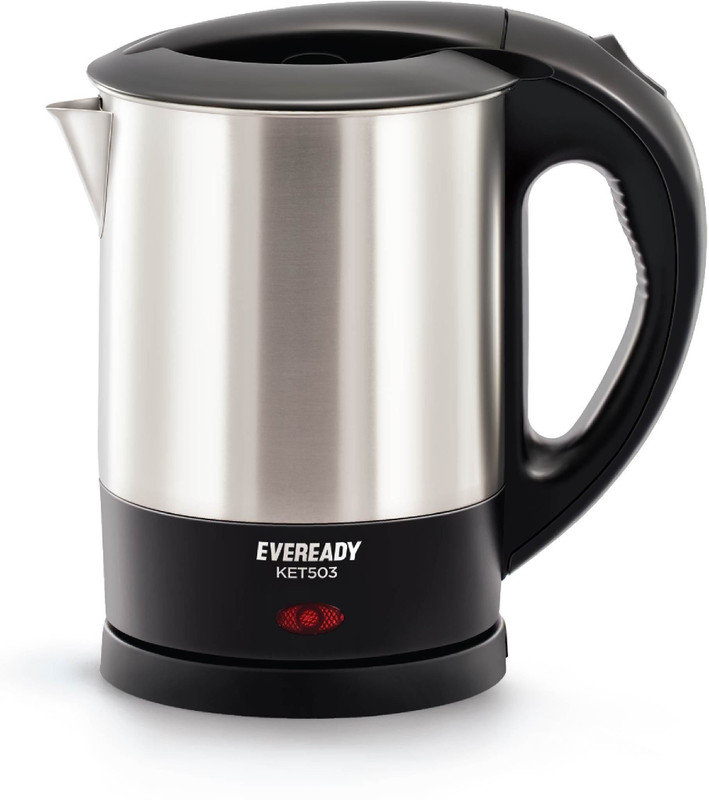 Eveready KET503 Electric Kettle(1 L, Black and Silver) Eveready KET503 Electric Kettle(1 L, Black and Silver)