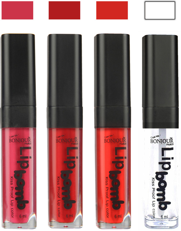 BONJOUR PARIS Matte Lipstick(Hot Pink-Red-Bunt Amber-Top Coat, 24 ml) BONJOUR PARIS Matte Lipstick(Hot Pink-Red-Bunt Amber-Top Coat, 24 ml)
