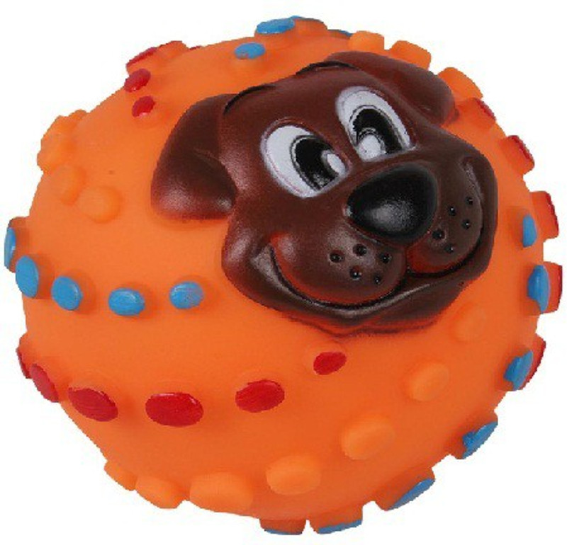 jeewan dog face ball medium toy Plastic Ball, Tough Toy, Fetch Toy, Squeaky Toy, Soft Toy For Dog & Cat
