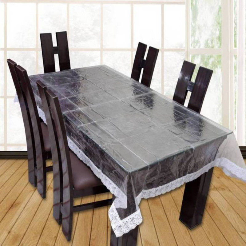 khushi creation Solid 6 Seater Table Cover(transparent, PVC (Polyvinyl Chloride))