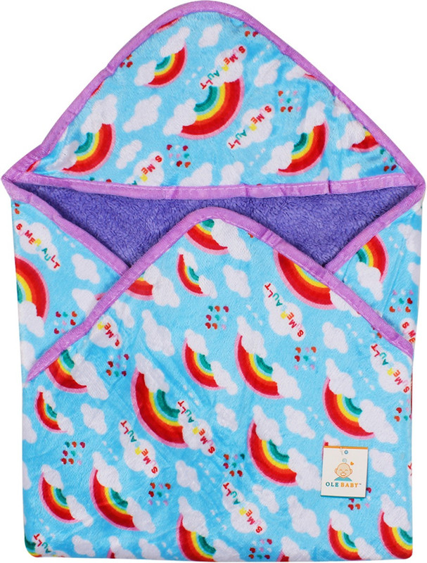 Ole Baby Printed Single Hooded Baby Blanket(Polyester, Purple) Ole Baby Printed Single Hooded Baby Blanket(Polyester, Purple)