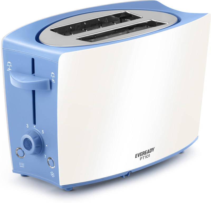 Eveready PT 101 750 W Pop Up Toaster(White, Blue)