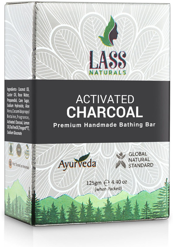 lass natural Activated Charcoal Handmade Premium Bathing Soap(125 g)