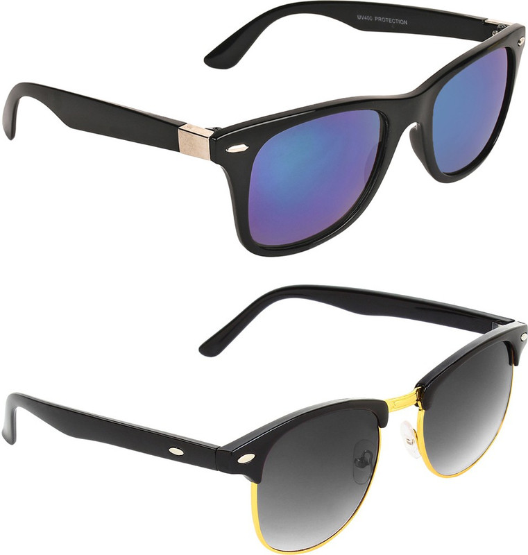 Abner Wayfarer, Clubmaster Sunglasses(Blue, Black) Abner Wayfarer, Clubmaster Sunglasses(Blue, Black)