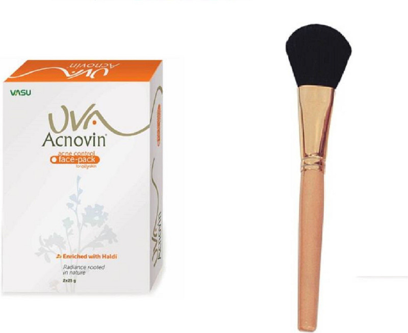 uva acnovin acne control face pack 2*25 g with brush(2 Items in the set)