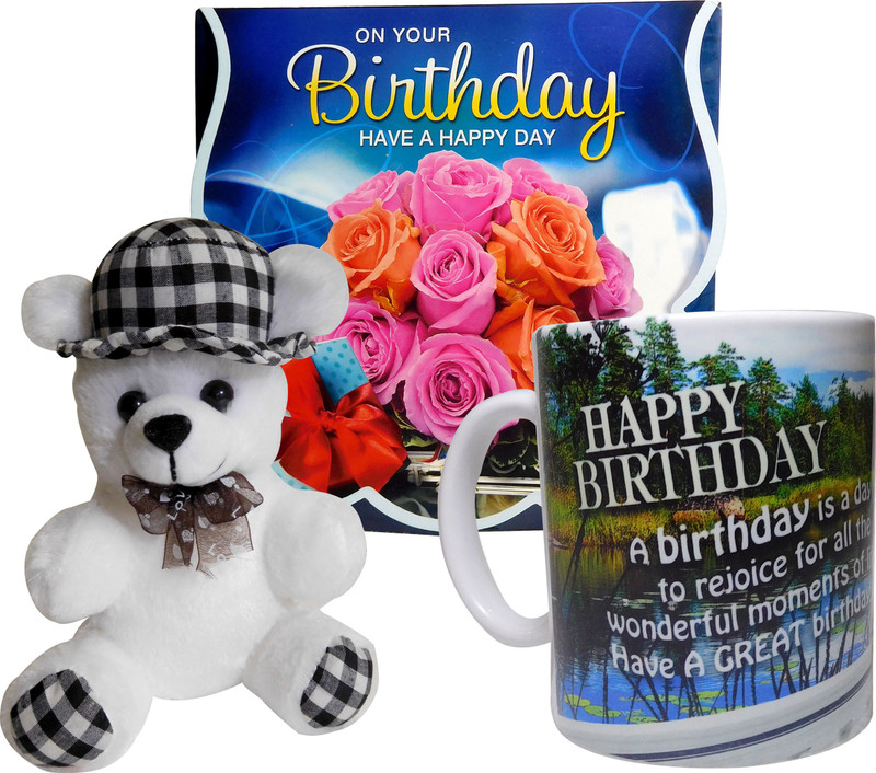 Siddhi Gifts birthday gifts for men - Birthday Greeting Card, Soft Hat Teddy With Coffee Mug(Set of 1) Siddhi Gifts birthday gifts for men - Birthday Greeting Card, Soft Hat Teddy With Coffee Mug(Set of 1)