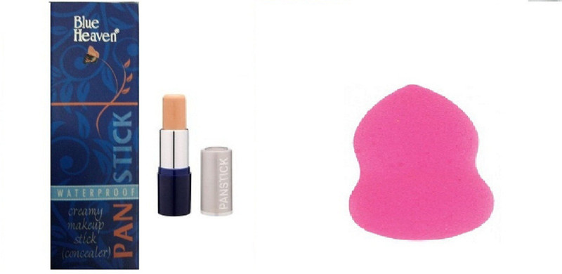 Blue Heaven panstick pan stick Concealer (beige cream) with beauty blender(Set of 2)