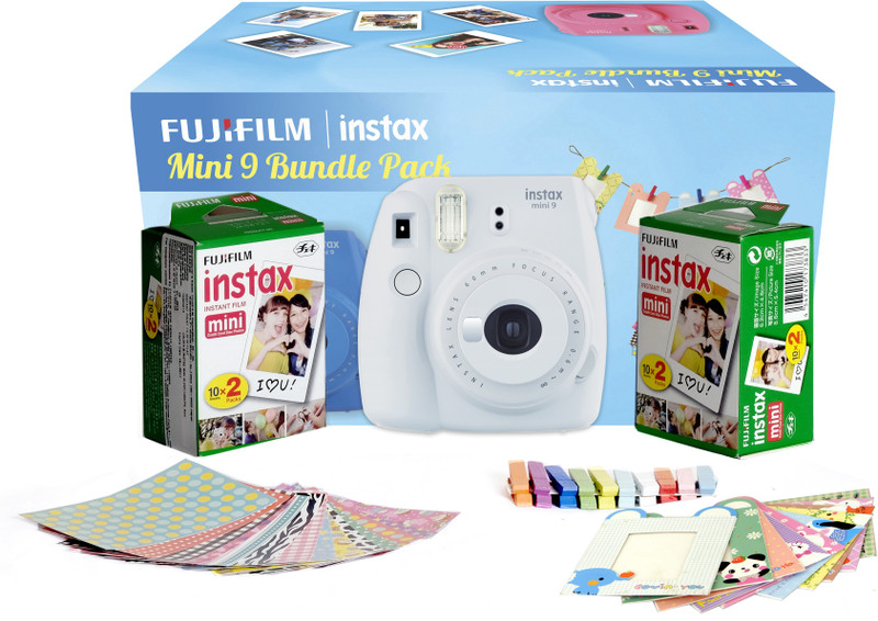 Fujifilm Instax Camera Mini 9 Bundle Pack Instant Camera(White)