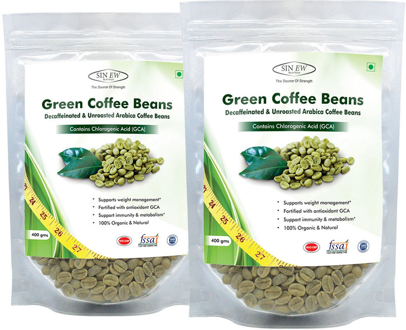 Sinew Nutrition Green Coffee Beans for Weight Loss 800Gm (400Gm X 2), Arabica Grade "A" Coffee Beans, Decaffeinated & Unroasted contains Chlorogenic Acid (GCA/CGA) for Weight Loss(800 g) RS.520 (72.00% Off) - Flipkart