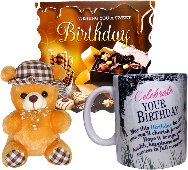 Siddhi Gifts Gift For Girls - Birthday Greeting Card and Cute Soft Teddy With Birthday Coffee Mug(Set of 1) Siddhi Gifts Gift For Girls - Birthday Greeting Card and Cute Soft Teddy With Birthday Coffee Mug(Set of 1)