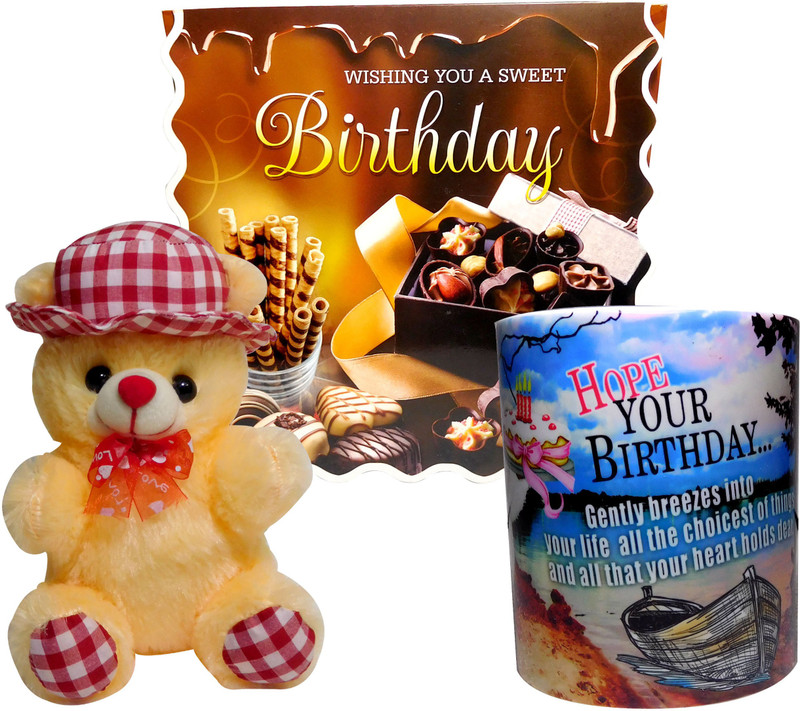 Siddhi Gifts birthday gifts for wife - Birthday Greeting Card and Cute Soft Teddy With Coffee Mug(Set of 1) Siddhi Gifts birthday gifts for wife - Birthday Greeting Card and Cute Soft Teddy With Coffee Mug(Set of 1)