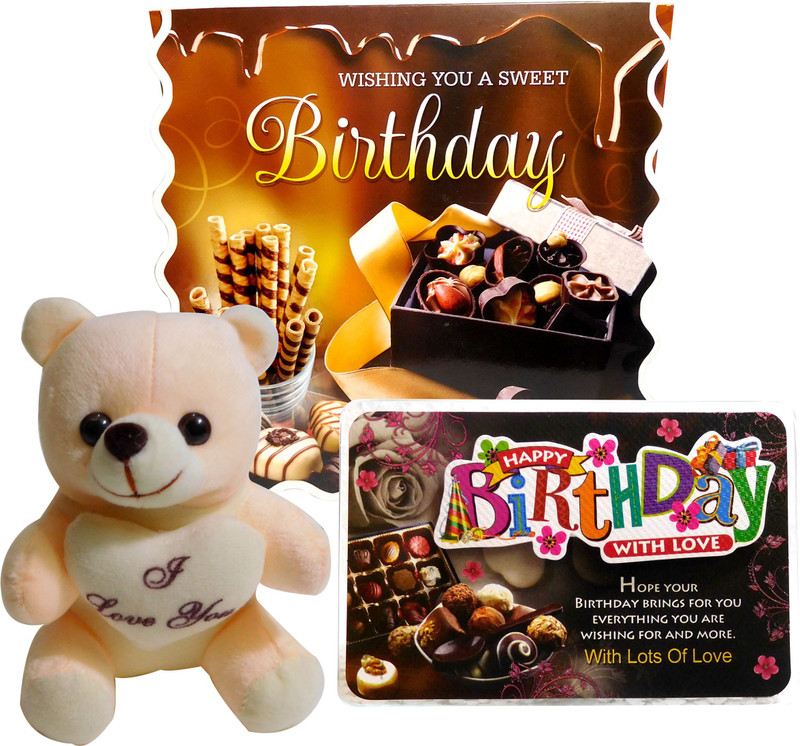 Siddhi Gifts Gift for girls - Birthday Greeting Card and Cute Soft Teddy With Birthday Quotation(Set of 1) Siddhi Gifts Gift for girls - Birthday Greeting Card and Cute Soft Teddy With Birthday Quotation(Set of 1)