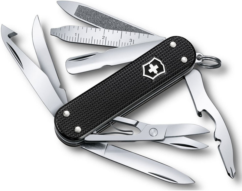 Victorinox MiniChamps,58mm,Alox,Black Swiss Army Knife(Black)