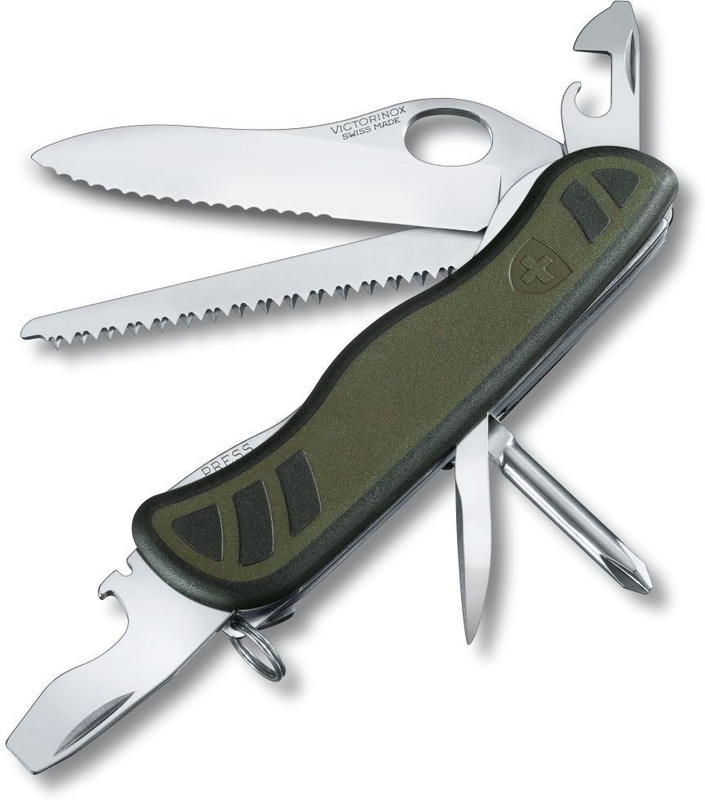 Victorinox Soldiers Knife Lockable Knife One Hand Opning Green Swiss Army Knife(Green)