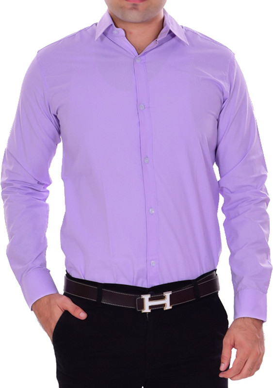 the rich clothing Men Solid Casual Pink Shirt