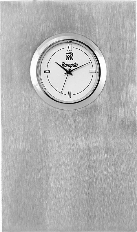 romado Analog SILVER METALIC WALL STAND CLOCK Clock