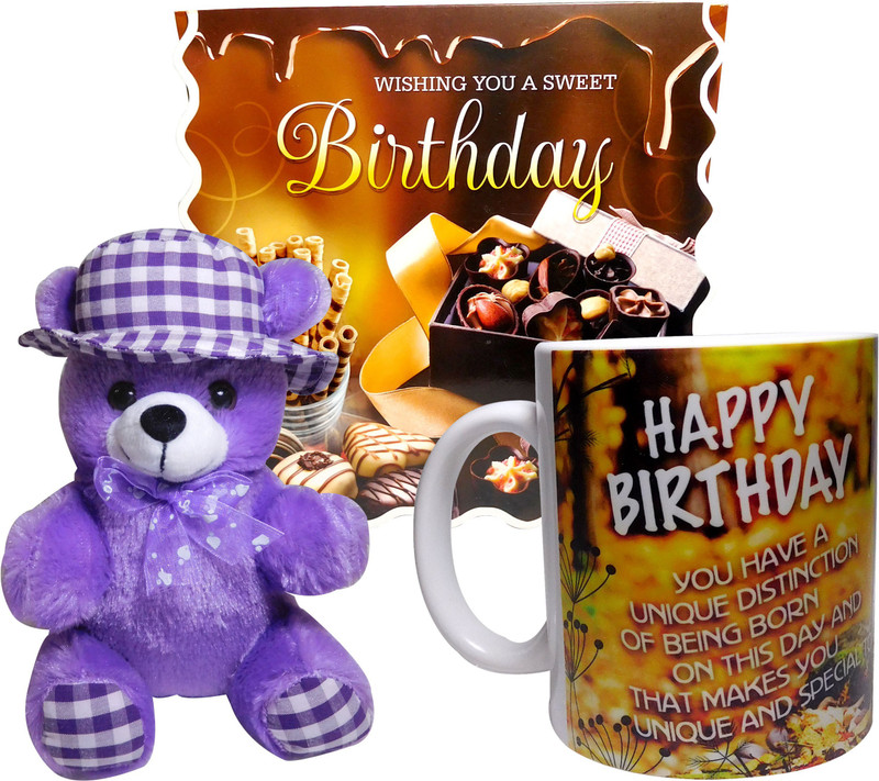 Siddhi Gifts birthday gifts for wife - Birthday Greeting Card, Soft Hat Teddy With Coffee Mug(Set of 1) Siddhi Gifts birthday gifts for wife - Birthday Greeting Card, Soft Hat Teddy With Coffee Mug(Set of 1)