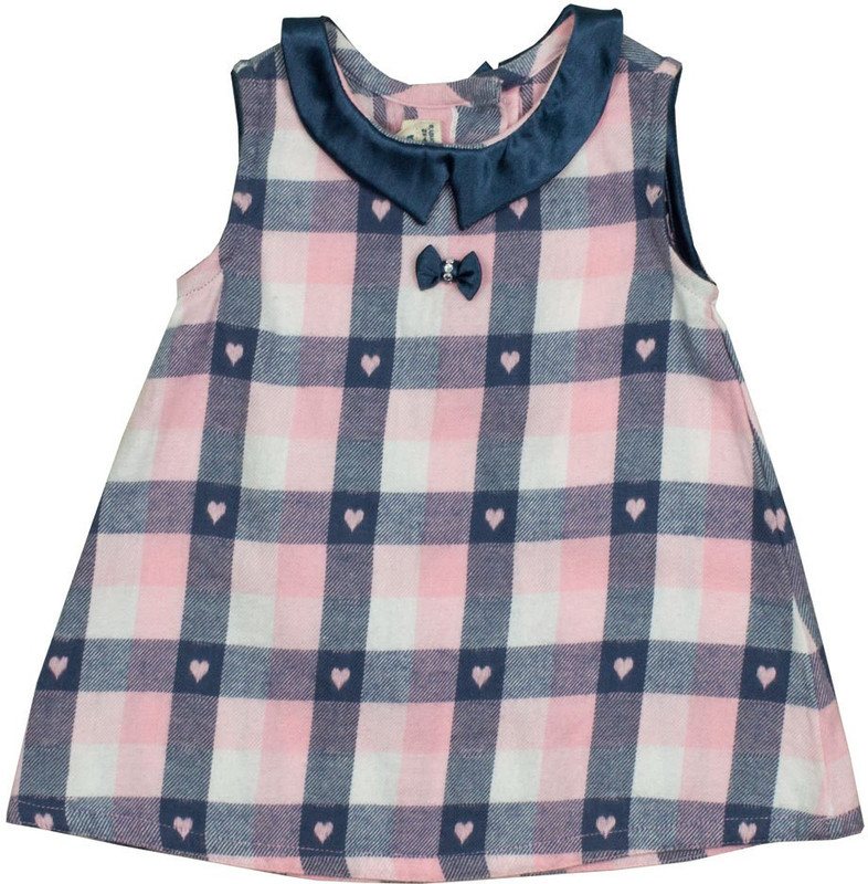 page3baby Girls Mini/Short Casual Dress(Pink, Sleeveless)