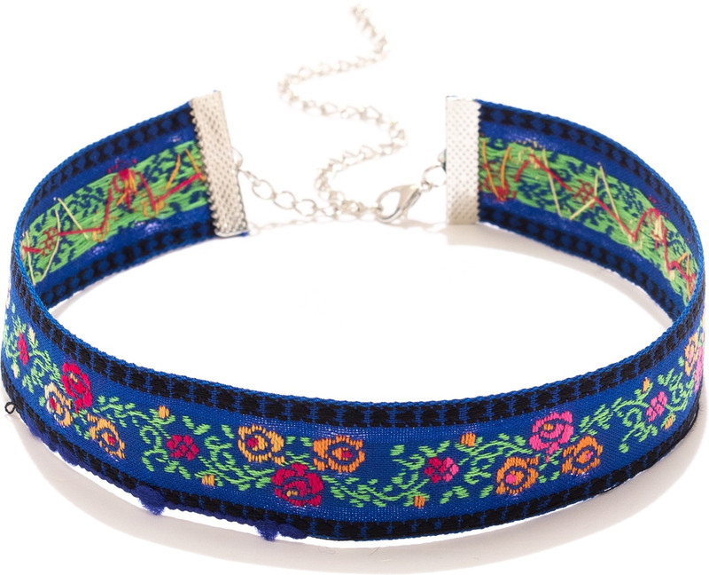 stylefiestafashion Floral Embroidery Choker Fabric Choker
